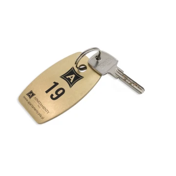 Hotel Keychain - Alfie Gold size 75x45mm - BMZ008
