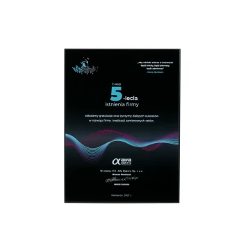 Exclusive Black Glass Anniversary Diploma - dimensions: 400x300mm - DUV058