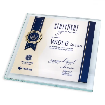 Glass Diploma - Recognition Certificate - Square - Colorful UV Print - DUV082