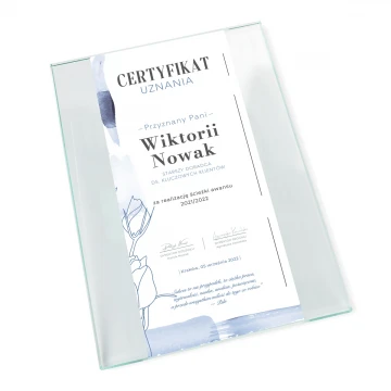 Glass Diploma - Recognition Certificate - UV Print - DUV097