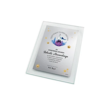 Glass Diploma for Doctor - Vertical - Colorful UV Print - DUV052