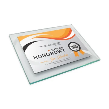 Glass Diploma for Doctor - Horizontal - Colorful UV Print - DUV048