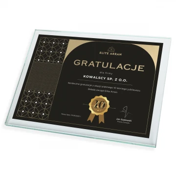 Glass Diploma - Congratulatory Letter - Horizontal - Colorful UV Print - DUV069