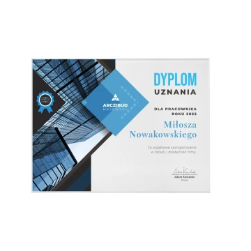 Exclusive White Glass Recognition Diploma - dimensions: 400x300mm - DUV065
