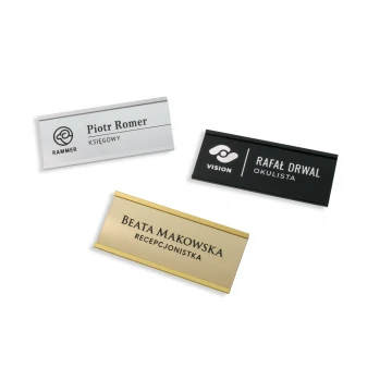 Aluminium ID badge with interchangeable engraved plate - 72x28mm - ID062