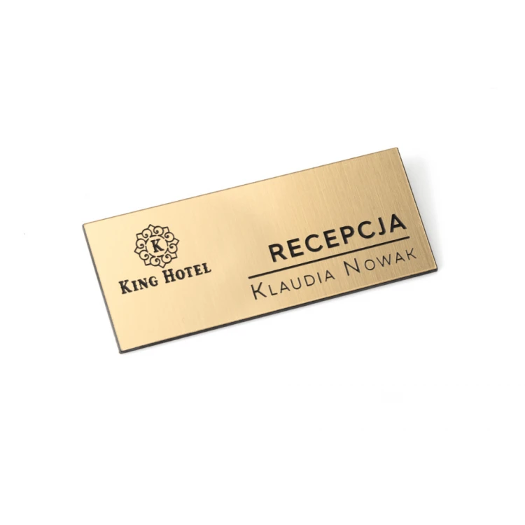Employee ID Badge - Gold with Black Engraving - 75x30mm - ID016