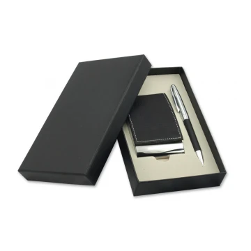 Gift Set with Engraving Business Card Holder + Pen - DAVE WZ010