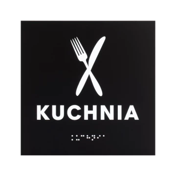 Kitchen - Black Matte Acrylic Sign - Size 150x150mm - TAB577