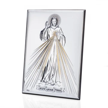 Silver Picture of Merciful Jesus - Jesus I Trust in You - size 10x14cm - DS34/2O