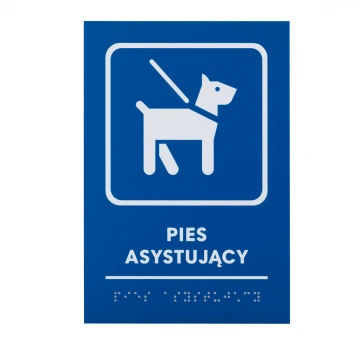 Assistance Dog - Braille Sign - size 140x205mm - Hard PVC - TAB481