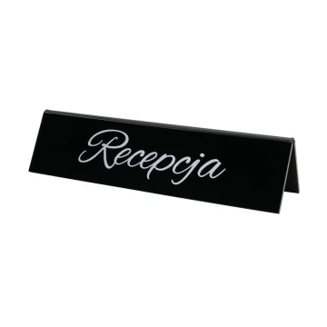 Reservation - acrylic stand with any inscription - dim. 210x50mm - black acrylic - REZ006