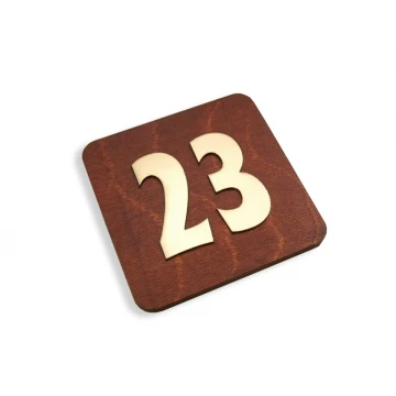 Wooden Plaque with Numbering - ND006 - dim. 100x100mm