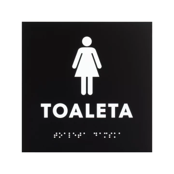 Women's Toilet - Matte Black Acrylic Sign - Size 150x150mm - TT056