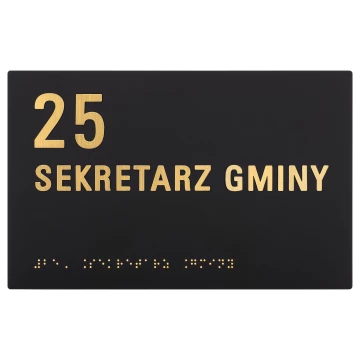 Municipal Secretary - Braille and numbering plaque - Dimension 220x140mm - TAB604