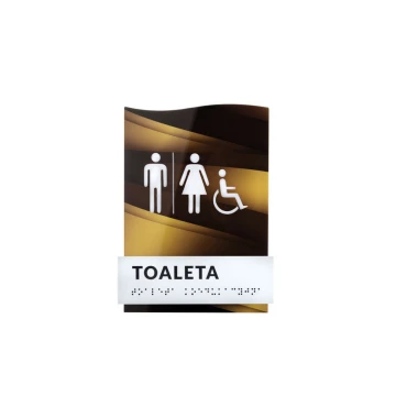 Coeducational Toilet - Braille Script Plaque - size 158x213mm - Plexi -TAB433