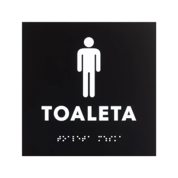 Men's Toilet - Matte Black Acrylic Sign - Size 150x150mm - TT055
