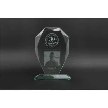 Glass Trophy in Case - MILO with Photo - Birthday Gift - TSZ062
