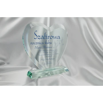 Glass Trophy with UV Print - HEART 3 - TSZ066
