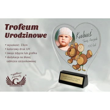 Birthday Trophy with Photo - Colorful UV Print - DTA31