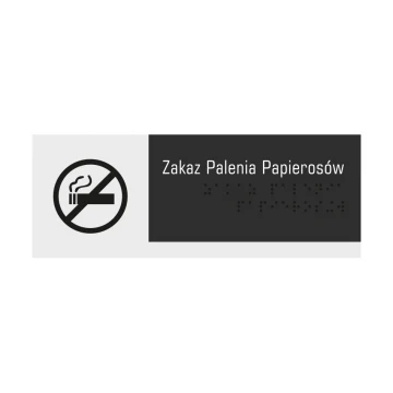 No Smoking Sign - Braille Lettering - Frosted Acrylic and ADA Compliant 200x75mm - NORD - TAB325