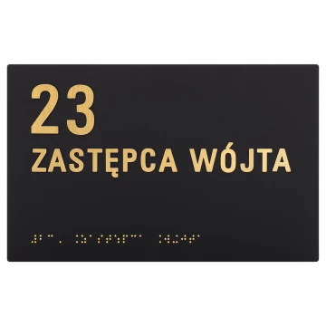Deputy mayor - plaque with braille and numbering - size 220x140mm - TAB606