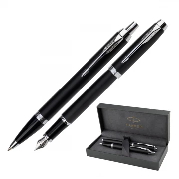 Parker IM Essential Matte Black CT Set - Fountain Pen and Ballpoint Pen - PAR214-DUO-PRO