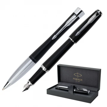 Parker URBAN Muted Black CT Fountain Pen and Ballpoint Set - PAR231-DUO-PRO